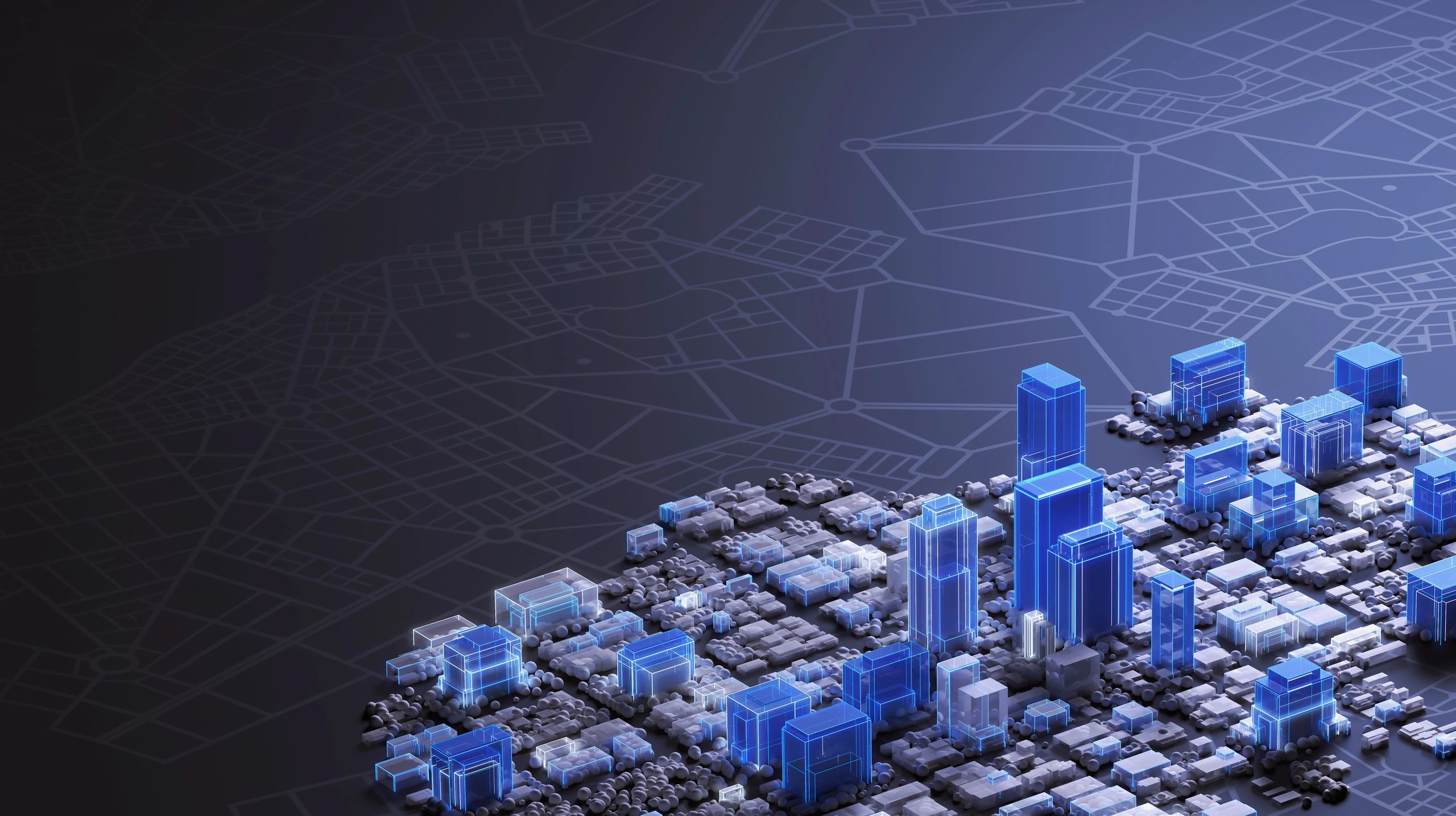 Abstract smart city technology visualization