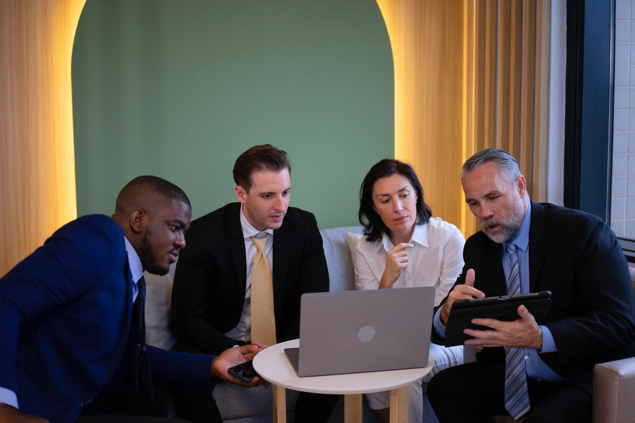 Office meeting representing local enterprise coverage