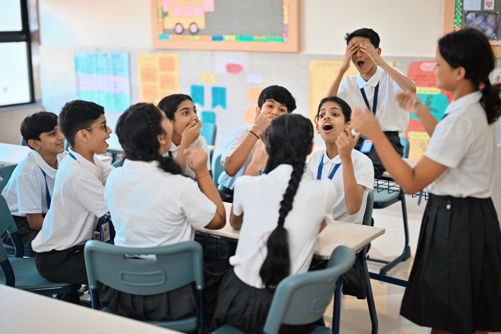 Students in a classroom discussion